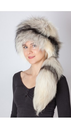 Shadow frost fur hat with tail